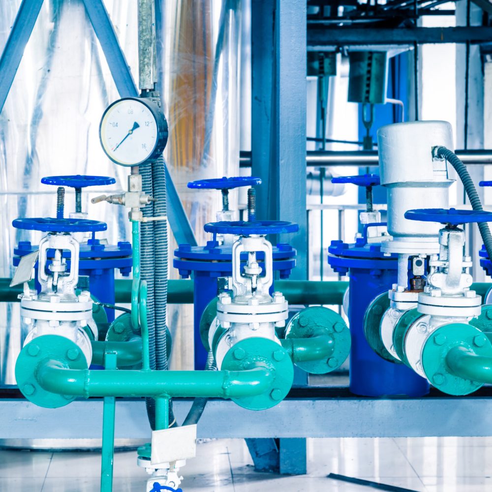 steel pipelines and cables in a plant,Industrial zone.